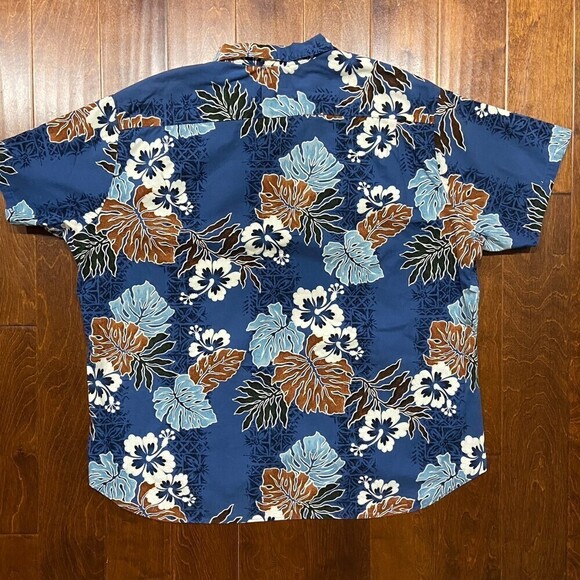 Hilo Hattie Vintage Hawaiian Button Down Relaxed Shirt Blue Multicolored 4XL - Picture 4 of 7